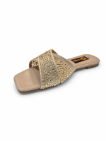 ⁦Embellished Glam Flat Sandal⁩ - الصورة ⁦2⁩