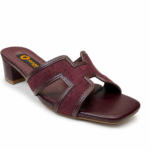Elegant Block Heel Slide Sandal