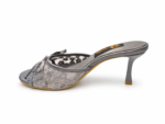 Floral Lace Bow High Heel Mules - Image 3