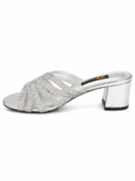 ⁦Rhinestone Strappy Block Heel Sandals⁩ - الصورة ⁦7⁩