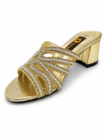 ⁦Rhinestone Strappy Block Heel Sandals⁩ - الصورة ⁦2⁩