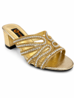 Rhinestone Strappy Block Heel Sandals