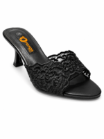 ⁦Lace Detail High Heel Mules⁩ - الصورة ⁦7⁩