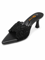 ⁦Lace Detail High Heel Mules⁩ - الصورة ⁦9⁩