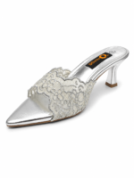 ⁦Lace Detail High Heel Mules⁩ - الصورة ⁦3⁩