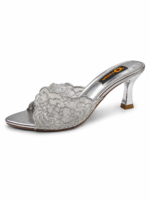 ⁦Lace Detail High Heel Mules⁩ - الصورة ⁦2⁩