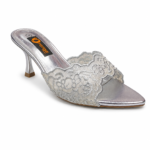 Lace Detail High Heel Mules