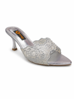 Lace Detail High Heel Mules