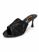 ⁦Lace Wide Strap High Heel Mules⁩ - الصورة ⁦10⁩