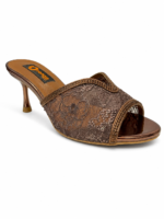 ⁦Lace Wide Strap High Heel Mules⁩ - الصورة ⁦5⁩