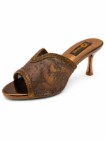 ⁦Lace Wide Strap High Heel Mules⁩ - الصورة ⁦7⁩