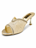 ⁦Lace Wide Strap High Heel Mules⁩ - الصورة ⁦2⁩