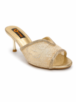 ⁦Lace Wide Strap High Heel Mules⁩ - الصورة ⁦3⁩