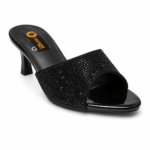 Sparkle Strap High Heel Mules