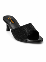 Sparkle Strap High Heel Mules