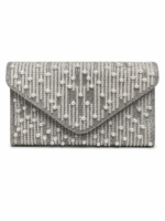 Pearl Beaded Envelope Clutch